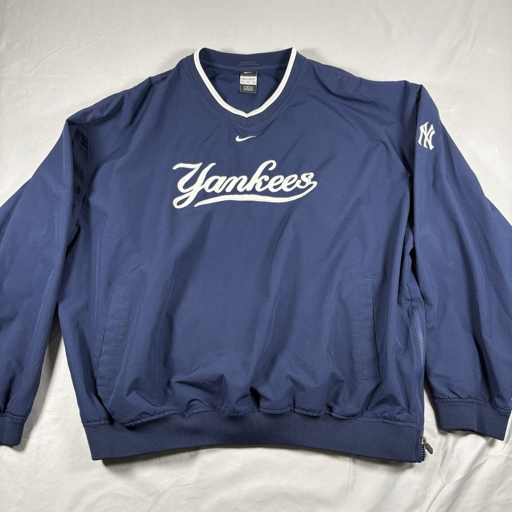 Vintage Y2K Nike New York Yankees Center Swoosh Dugout Pullover Jacket Mens XXL - Picture 3 of 14